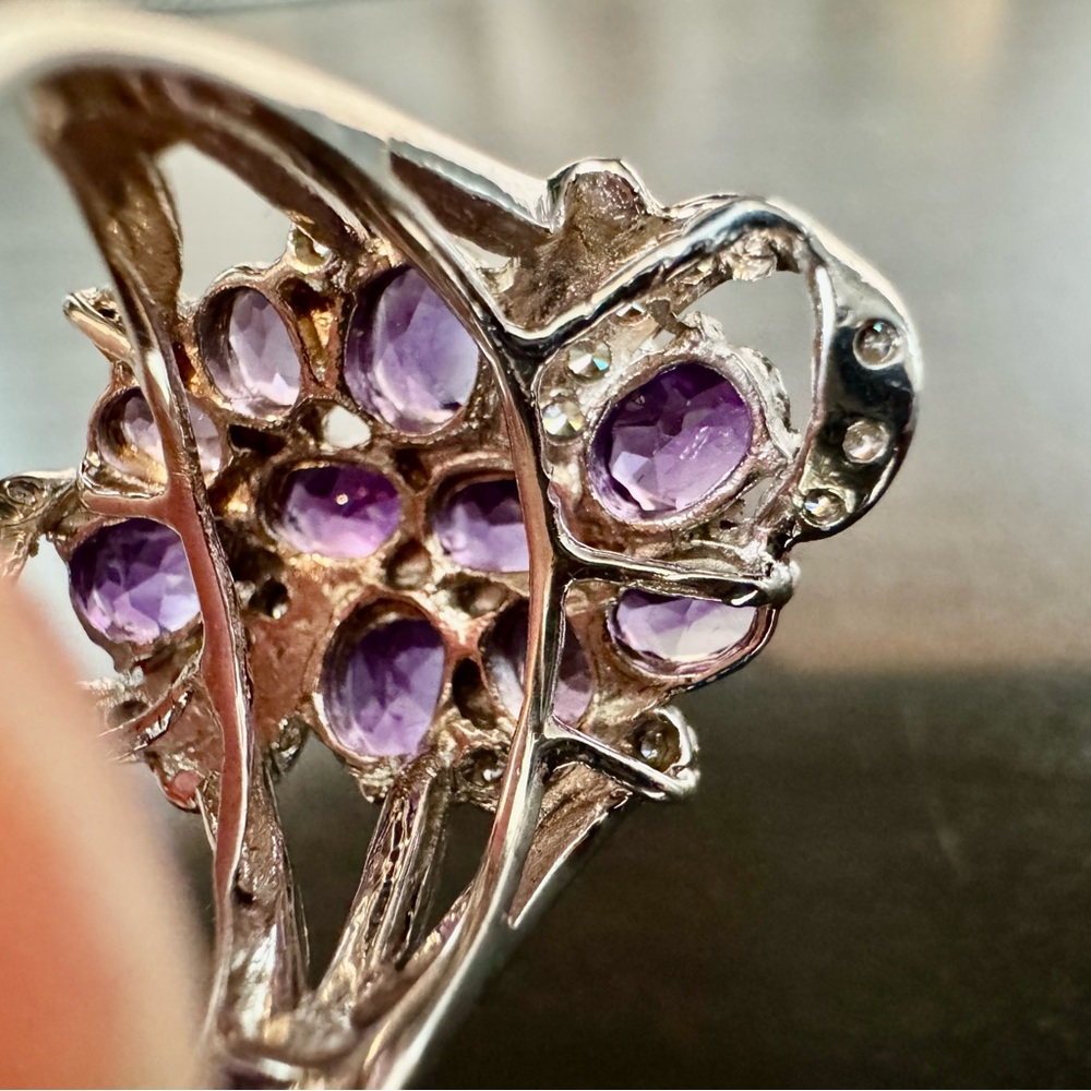 Sparkly Amethyst Statement Ring - image 8